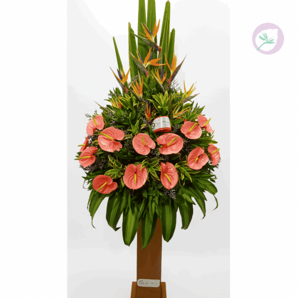 Base floral con anturios