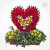 Arreglos de flores con frutas en forma de corazon en Medellin