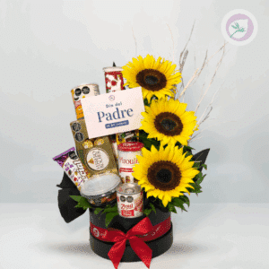 Regala un hermoso regalo, ¡una ancheta de girasoles con dulces para el día del padre! envío GRATIS en Medellín, ¡el área metropolitana y el oriente Antioqueño!